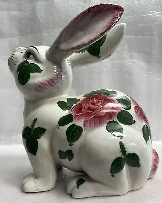 Vicki Carroll Style Bunny Rabbit Flower Design Hand Painted • $39.99
