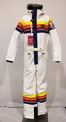 $164.99 • Buy OOSC Women's Ricky Bobby Fleece Lined Full Zip Ski Suit AH4 White/Multi Small