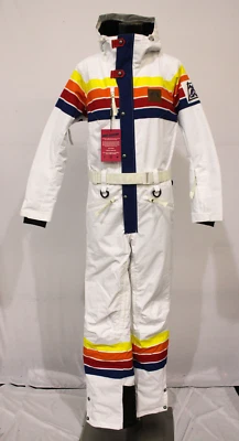 $164.99 • Buy OOSC Women's Ricky Bobby Fleece Lined Full Zip Ski Suit AH4 White/Multi Small