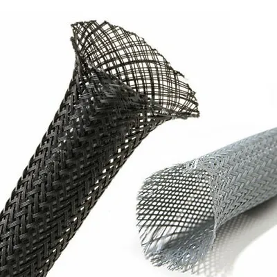 Expandable Braided Cable Sleeving 3-50mm Wire Harness Auto Sheathing • £30