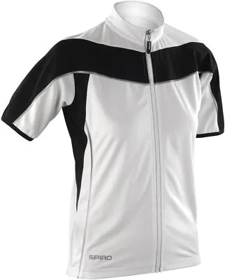 Spiro Women's Shirt Bike Shirt Cycling Bikewear Full Zip Tops White/black  • £14.60