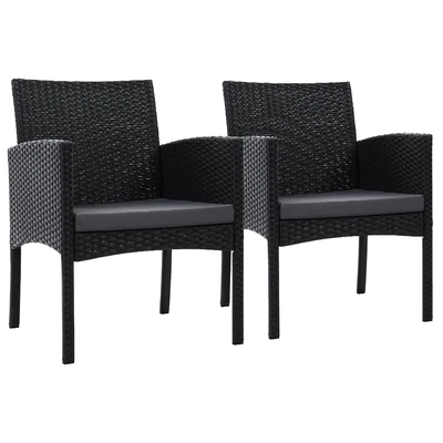 $236 • Buy Set Of 2 Outdoor Bistro Chairs Patio Furniture Dining Chair Wicker Garden Cushio