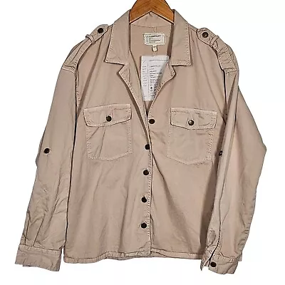 Current Elliott Dolman Army Shirt Utility Jacket Beige Women's Size 3 US10 • $32