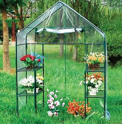 £34.89 • Buy Walk In Greenhouse Frame Shelves Reinforced Outdoor Garden Compact Green House