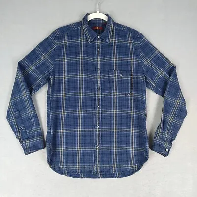 7 For All Mankind Shirt Mens S Blue Plaid Cotton Lyocell Tunic Breathable City • $19.48