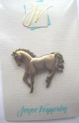 Vintage 1990's 18K GOLD PLATED BRONZE HORSE PIN By Joyce Veggerby Old Stock  • $20