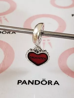 Genuine Pandora Silver ❤️ Dangle ❤ Red Enamel  Daughter You & Me  Charm 925 ALE • £12