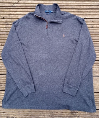 £24.99 • Buy Ralph Lauren Polo 1/4 Zip Estate Rib Sweatshirt 2xl Xxl Tall Authentic Vgc