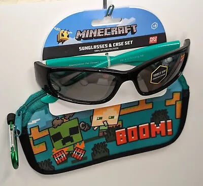 Minecraft Sunglasses & Case Set 100% UV Protection Creepers Glasses For Kids • $13.85