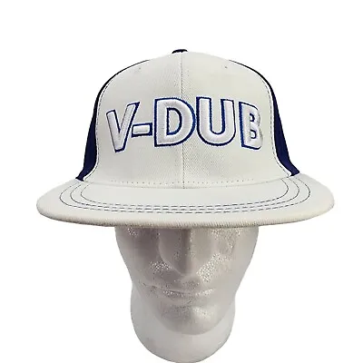 Volkswagen VW V-Dub By VW Driver Gear Blue & White Flat Bill Hat Tek Flex Size 7 • $19.99