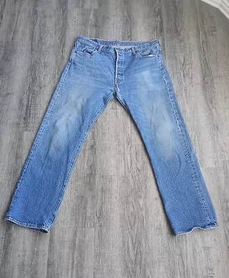 Levis 501 Jeans Mens Adult 36x30 Straight Leg Acid Wash Thrashed Distressed • $13.80