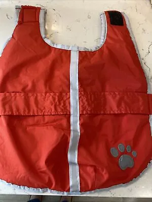 Zack Zoey Noreaster Red Waterproof Reflective Fleece Lined Dog Jacket Coat  S/M • $18.99
