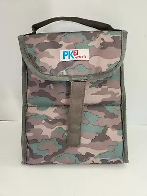 PK2 BY PACK IT Freezable  FOLD & FREEZE  LUNCH BAG  Camouflage Green Tan Camo • $20