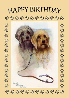 £2.50 • Buy Dandie Dinmont Terrier Dog Head Study Birthday Greetings Note Card 
