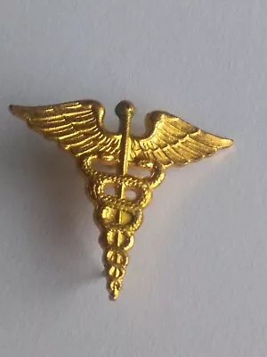 Goldtone Medical Caduceus Lapel Pin • $6.99