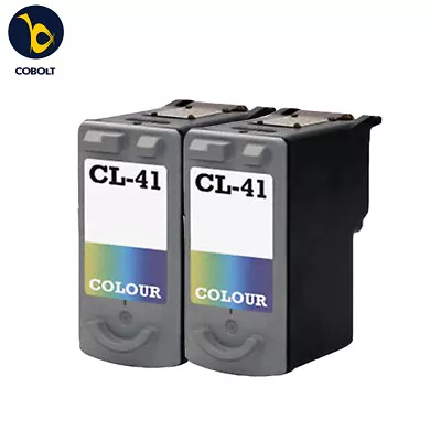 2 TRI-COLOUR REMANUFACTURED INK CARTRIDGE CL41 For Canon 450 MP150 MP160 MP170 • £20.09