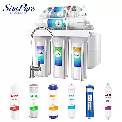 6 Stage PH Alkaline Reverse Osmosis Drinking Water Filter System Faucet Purifier • $139.99