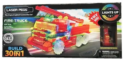 Laser Pegs 30-in-1 297PCS Fire Truck Light Up Building Kit Kids Building Toys • $69.99