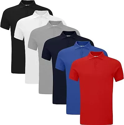 £3.99 • Buy Mens Polo Shirt Pique T Shirts Tee New Golf Work Casual Plain Short Sleeve Top
