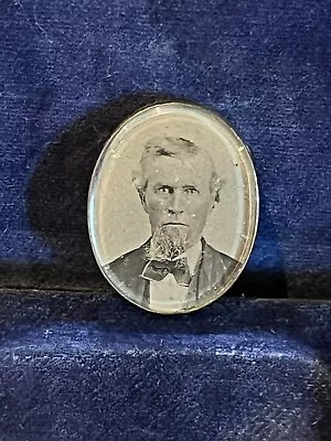 Antique Mourning Brooch Piece - Tintype Photo & Lock Of Hair - 19th C • $70