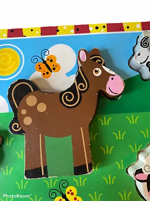 Melissa And Doug Farm Wooden 8 Puzzles  Age 2 Plus Chicken Barn Horse  Lamb • $16.99