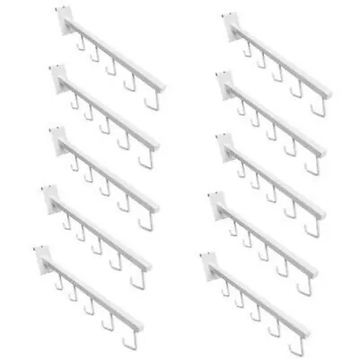 $89.50 • Buy 10Pc WHITE Waterfall 5 J Hook Gridwall Hooks 17-1/2 Long Faceout Retail Display 