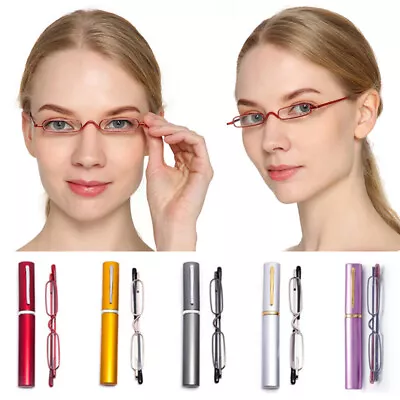 Mini Slim Reading Glasses Pocket Retro Readers With Case 1.0 1.5 2.0 2.5 3.0 4.0 • $4.46