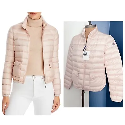 NEW Moncler LANS Light Womens Down Jacket Pastel Pink Size 2 * Authentic • $789