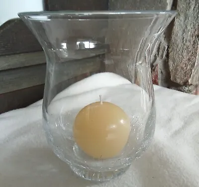 Crackle Glass Candle Holder Hurricane Vase (Floating Candle /Pillar /Tea Light) • £7.50