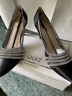 Quiz Black Diamante Court Shoes • £16