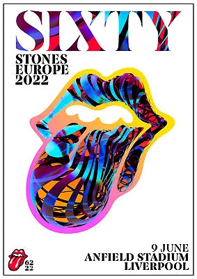 £5.99 • Buy ROLLING STONES SIXTY TOUR LIVERPOOL 2022 Poster Gig Event Print Gift Promo UK 