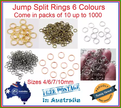 10/20/50/100/200/500/1000 Split Jump Ring Rings 4mm 6mm 7mm 10mm Link Connecter • $2.23