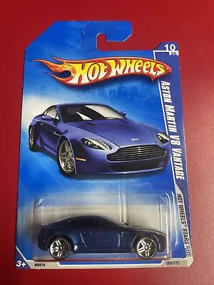 2008 Hot Wheels All Stars Aston Martin V8 Vantage Blue 10/36 Diecast Car • $8