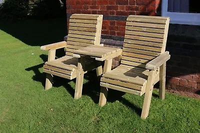 £269.99 • Buy Solid Garden Chairs Garden Seats Garden Bench Love Seats Wooden Chairs 