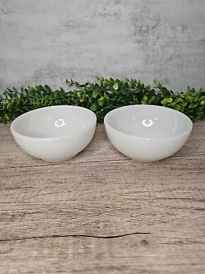 Fire King Oven Ware Bowl 5” Soup Cereal Fruit White Milk Glass Vintage Set Of 2 • $20