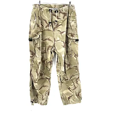 MUDD Camouflage Cargo Utility Pants Men's 36 Large Green Brown Hunting Tie Waist • $16.99