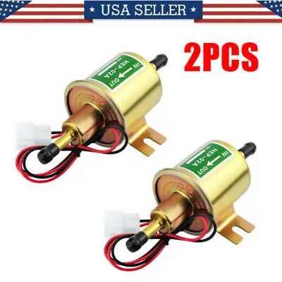 $15.39 • Buy 12V Electric Fuel Pump HEP-02A Universal Inline Low Pressure Gas Diesel 2 Packs 