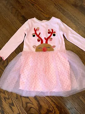Mud Pie Baby Girls' One Size Reindeer Mesh Dress 2-3T  • $9