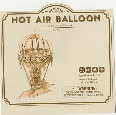 Robotime Hot Air Balloon 3D Wooden Puzzle TG406 • £8.50