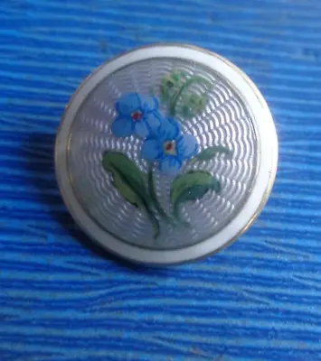 Norwegian Stg Silver Enamel Forget Me Not Brooch 1910/20s - Marius Hammer Norway • £128.99