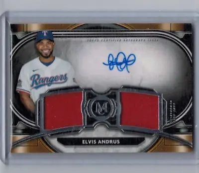 2021 Topps Museum Collection Elvis Andrus Dual Relic Auto #'ed 085/249 • $14.99