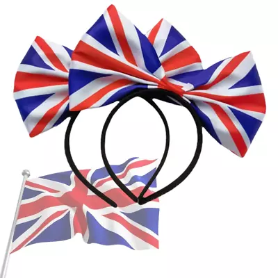 Platinum Jubilee Union Jack Bow Tie Headband Hairband For Men And Women Perfect • £5.40