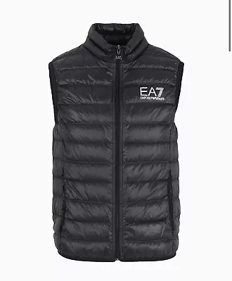 EA7 Armani Core Identity Down Mens Vest Gilet  Jacket Black Size M RRP £145 • £35