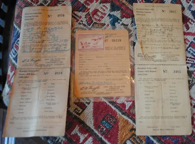 1945-47 Baltimore Md Resident St. Hunting License (3) Wardens Vaughn & Le'compte • $30