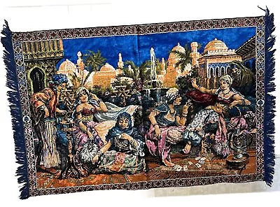 Vintage Colorful Wall Rug Tapestry Middle Eastern Turkish Large 46”x68” Preowned • $99