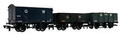 Dapol/airfix 00 Gauge - 3 X Gw Great Western Gwr Mixed Wagons - Unboxed • £14.95