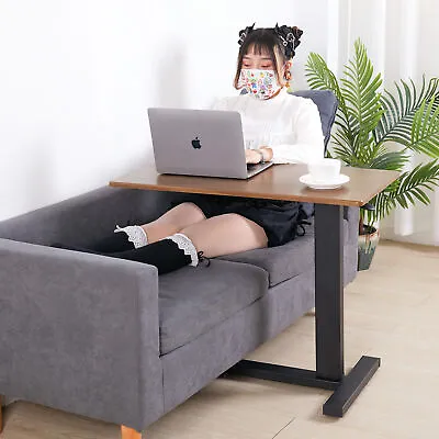 Large Liftable Rolling C-Shape Laptop Table Coffee Desk Slide Under Sofa Table • $81.90