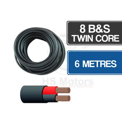 8 B&S Twin Core Cable 6 Metre Length • $49.95