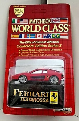 £14.95 • Buy Vintage Matchbox World Class Ferrari Testarossa No.WC007-Mint Pack Ex Shop Stock