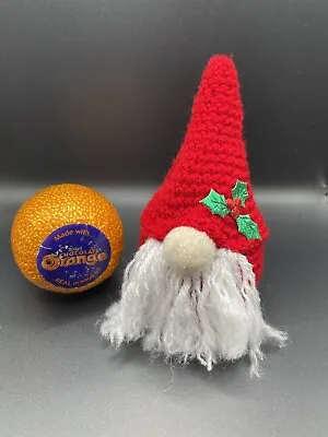 Christmas Gnome Gonk Chocolate Orange Cover Hand Knitted Crocheted. • £3.50